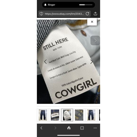 NEW! STILL HERE Cowgirl high rise straight jeans SIZE-30 - Picture 4 of 8